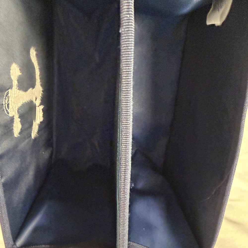 Thirty-One Double Duty Caddy Navy Blue Striped Anchor Nautical Utility Tote Bag - Picture 7 of 7